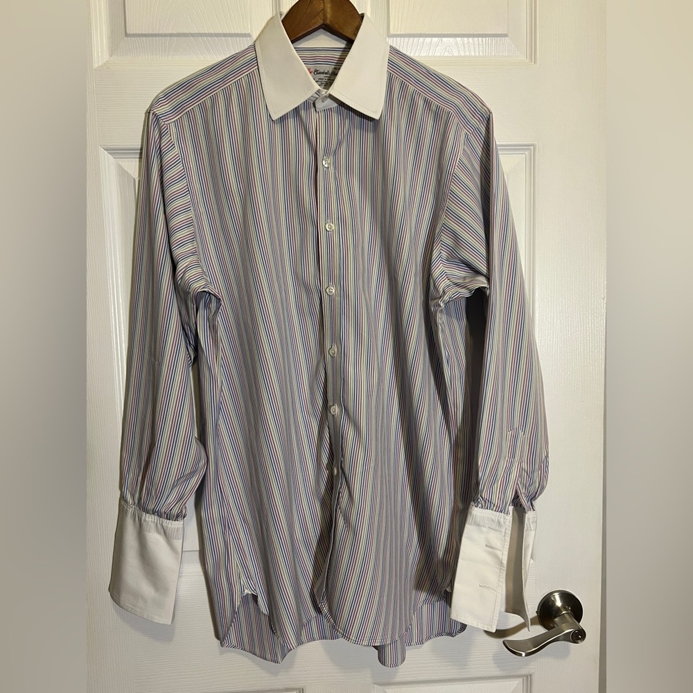 Turnbull Asser Men's Dress Shirt 16-41cm Multi color Pin Stripe French Cuff